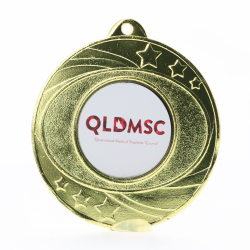 Elliptical Personalised Medal 50mm - Shiny Gold