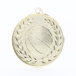 Wreath Basketball Medal 50mm Gold