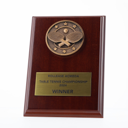 Spartan Table Tennis Walnut Plaque 150mm