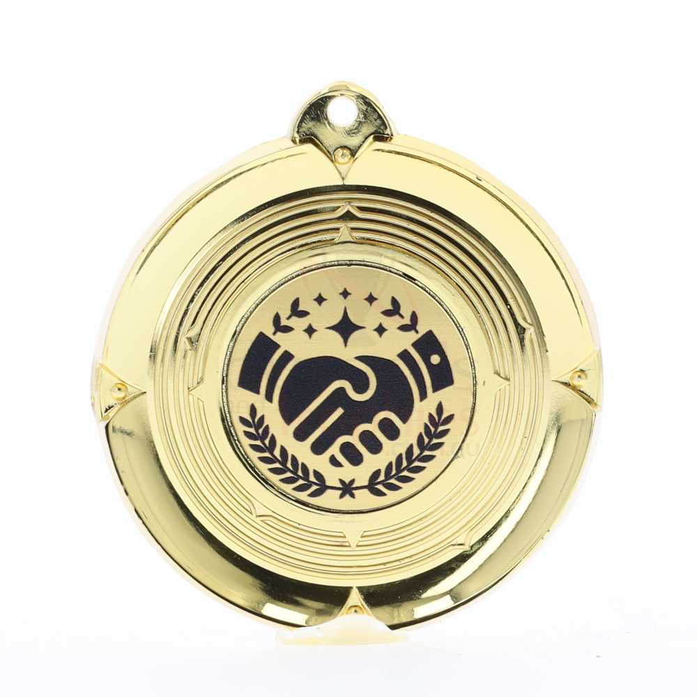 Deluxe Handshake Medal 50mm Gold 