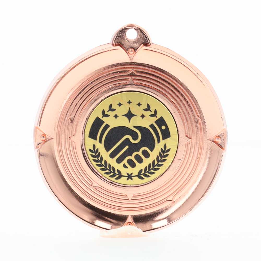 Deluxe Handshake Medal 50mm Bronze 