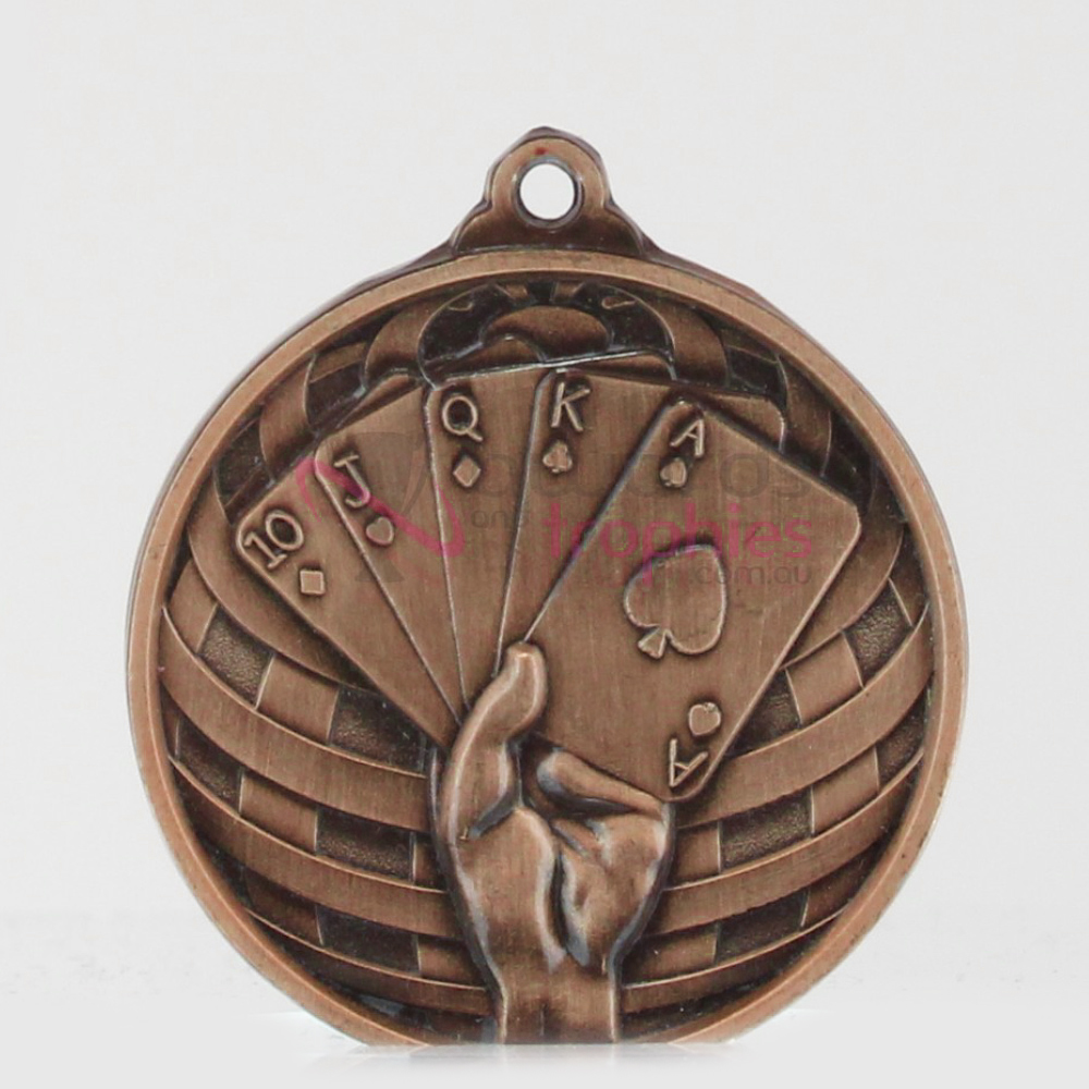 Global Poker Medal 50mm Bronze 