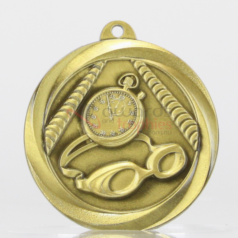 Econo Swimming Medal 50mm Gold