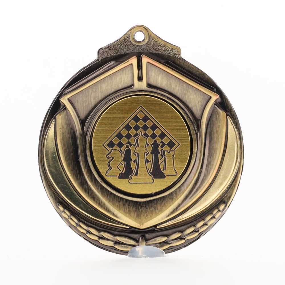 Two Tone Chess Medal 50mm Gold