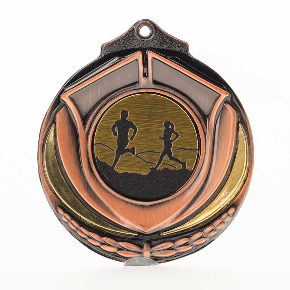 Two Tone Cross Country Medal 50mm Bronze