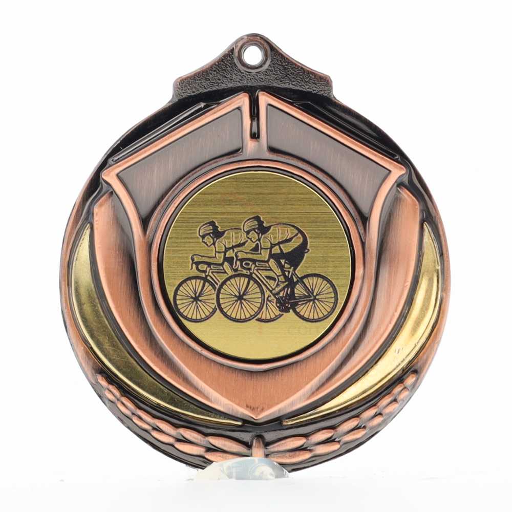 Two Tone Cycling Medal 50mm Bronze