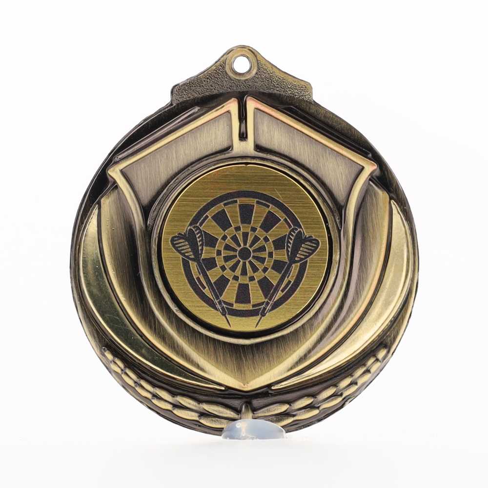 Two Tone Darts Medal 50mm Gold
