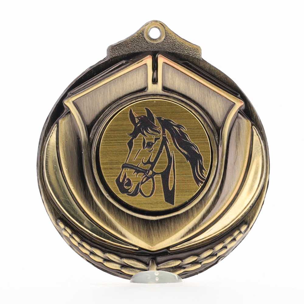 Two Tone Equestrian Medal 50mm Gold