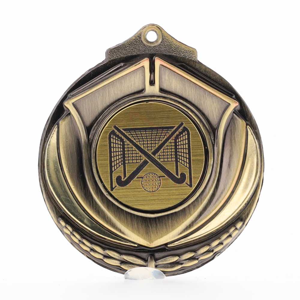 Two Tone Hockey Medal 50mm Gold