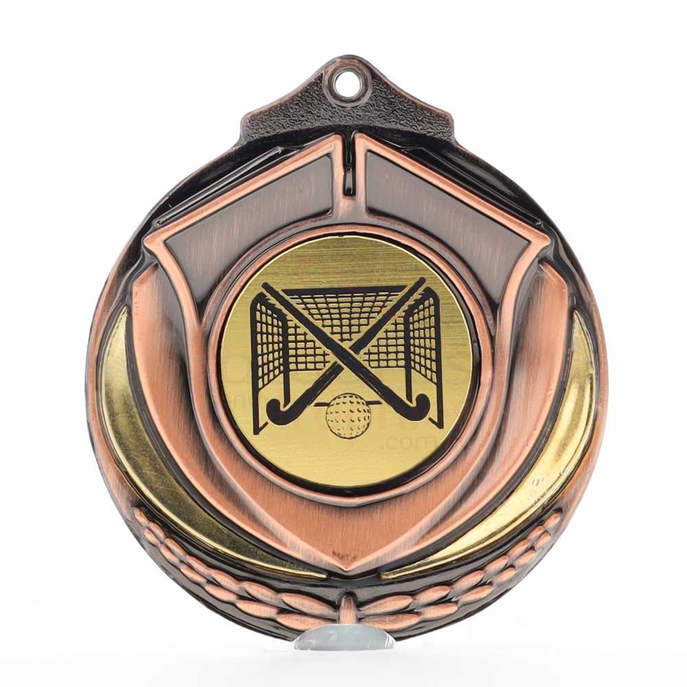 Two Tone Hockey Medal 50mm Bronze