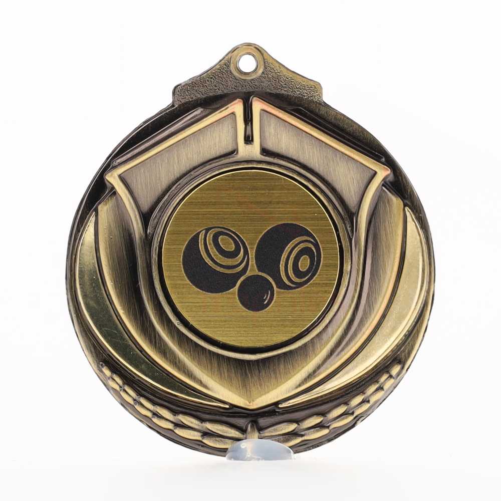 Two Tone Lawn Bowls Medal 50mm Gold