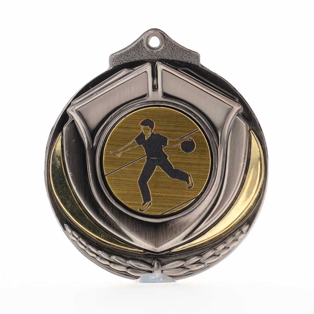 Two Tone Male Tenpin Medal 50mm Silver