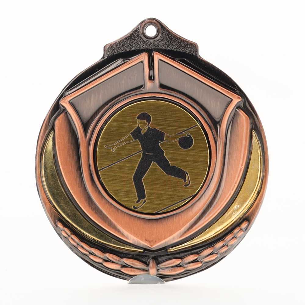 Two Tone Male Tenpin Medal 50mm Bronze