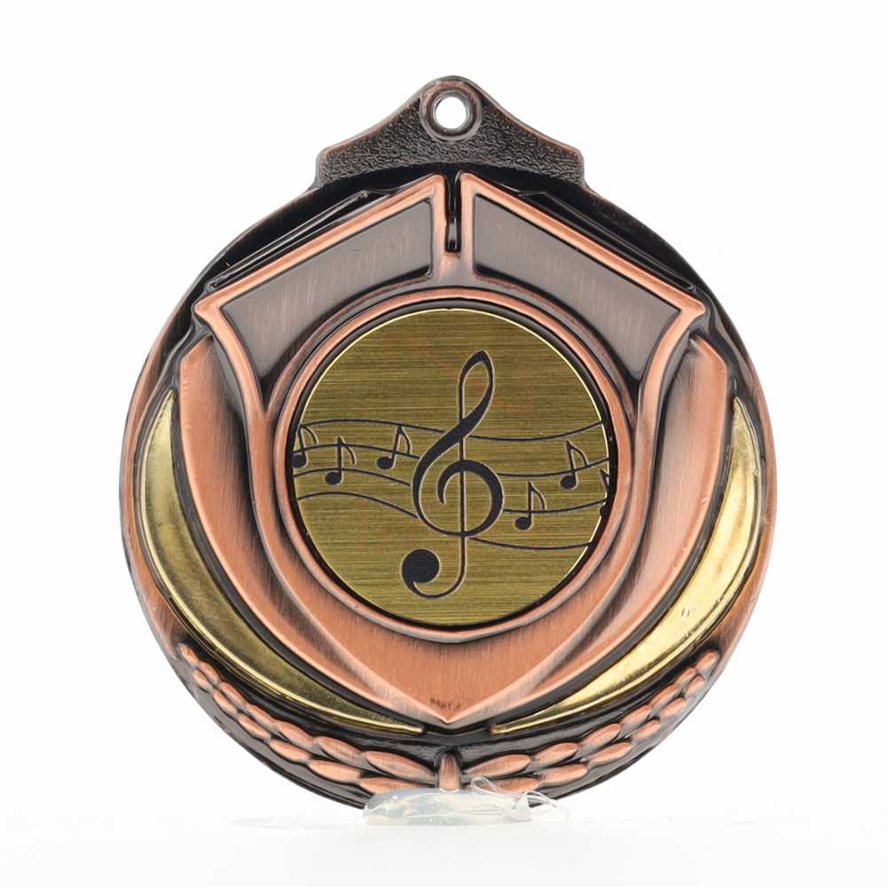 Two Tone Music Medal 50mm Bronze