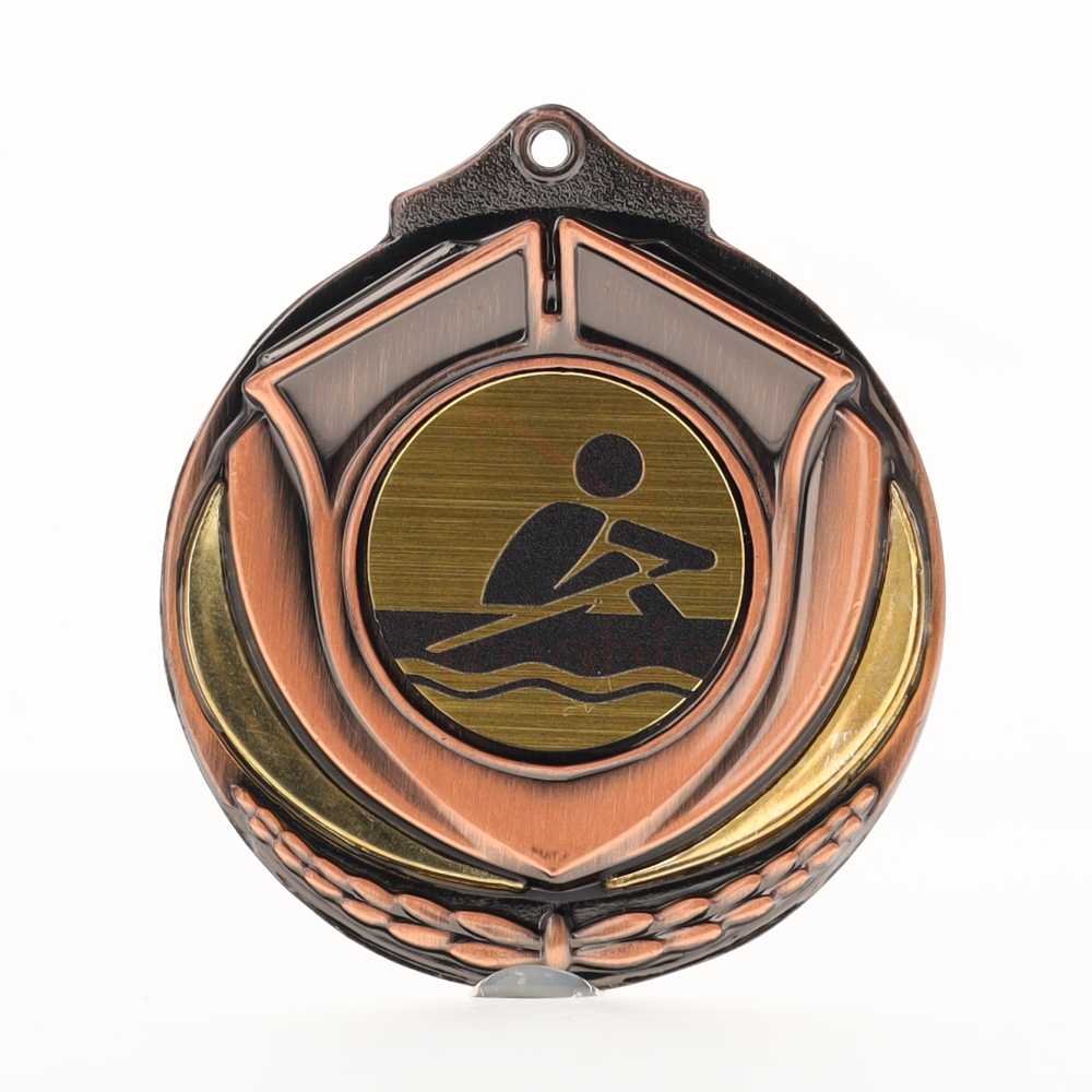 Two Tone Rowing Medal 50mm Bronze