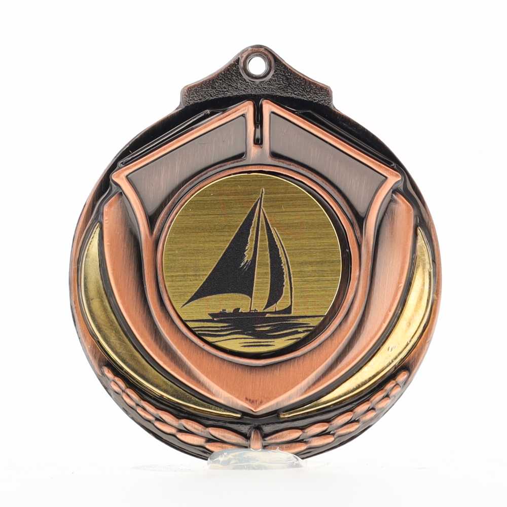 Two Tone Sailing Medal 50mm Bronze