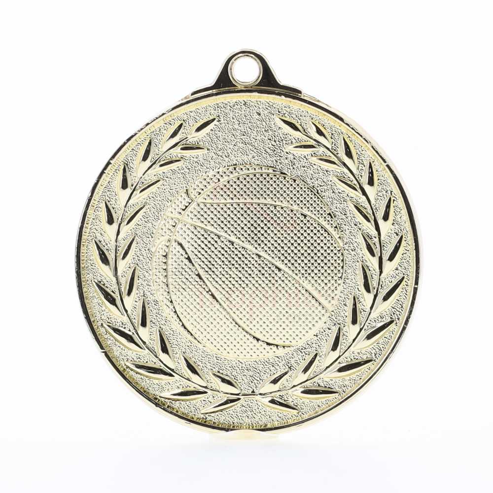 Wreath Basketball Medal 50mm Gold