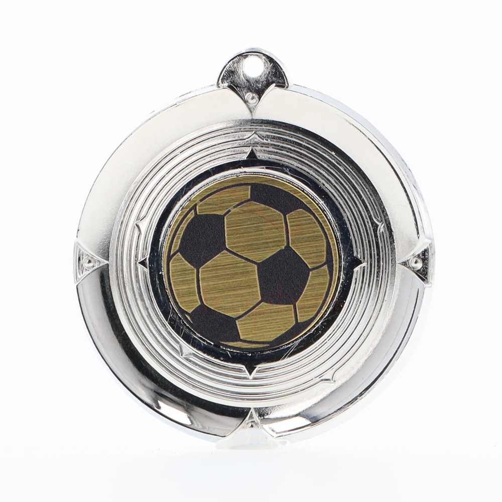 Deluxe Soccer Medal 50mm Silver