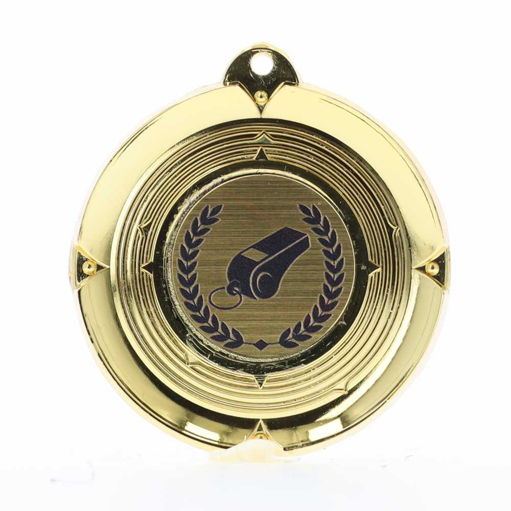 Deluxe Whistle Medal 50mm Gold