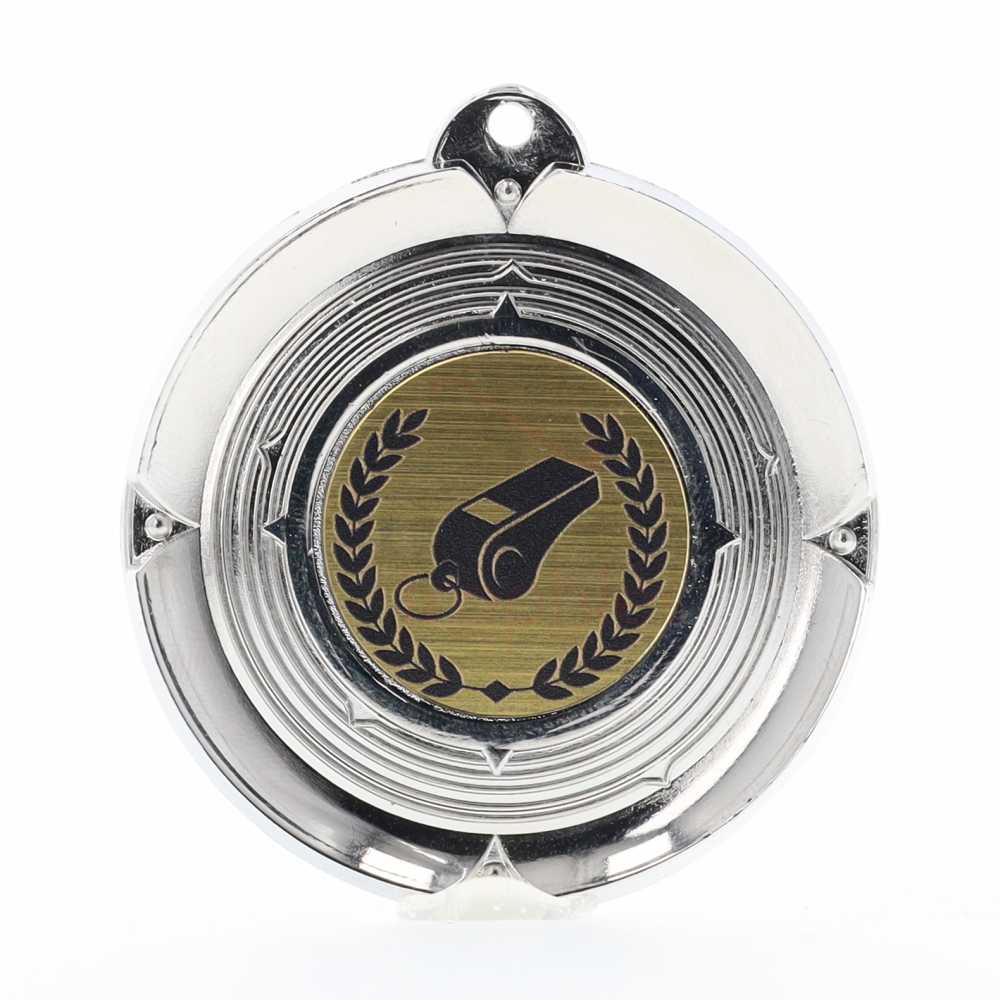 Deluxe Whistle Medal 50mm Silver