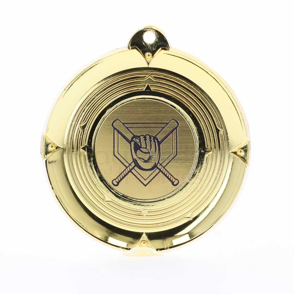 Deluxe Baseball Medal 50mm Gold