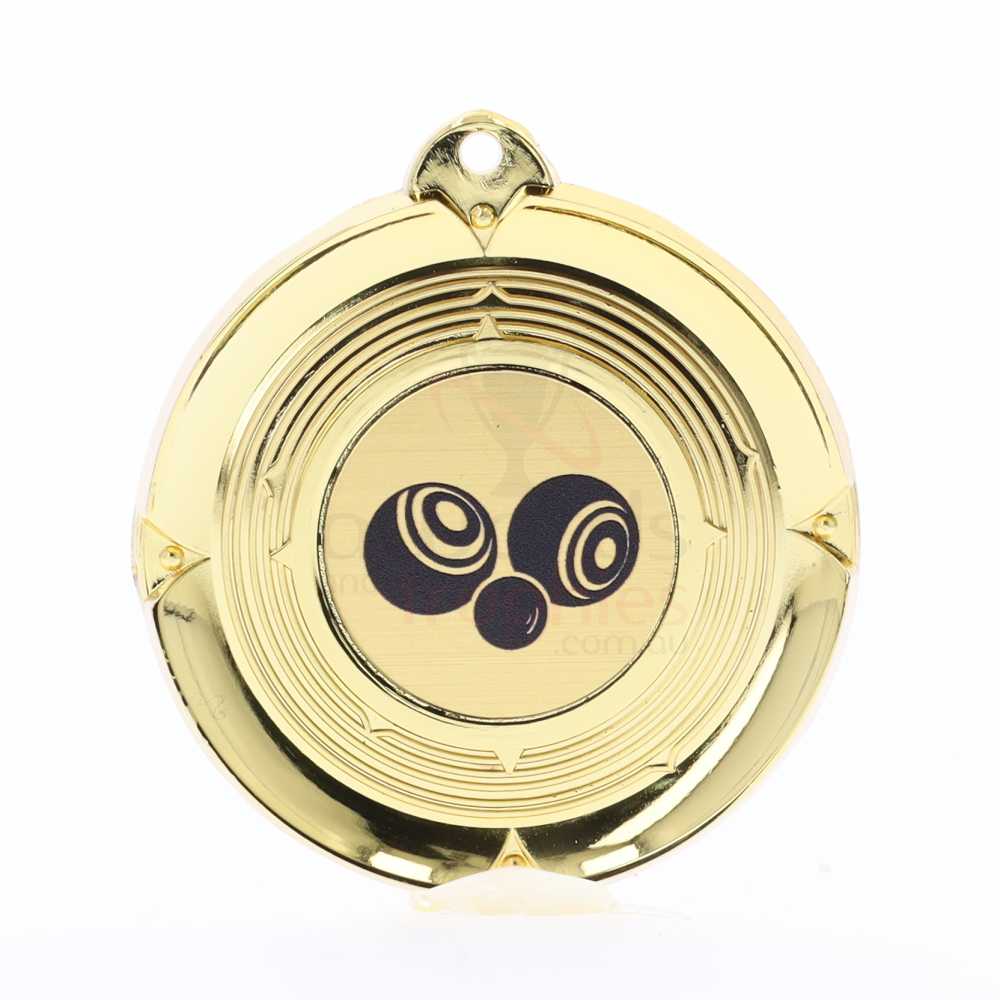 Deluxe Lawn Bowls Medal 50mm Gold