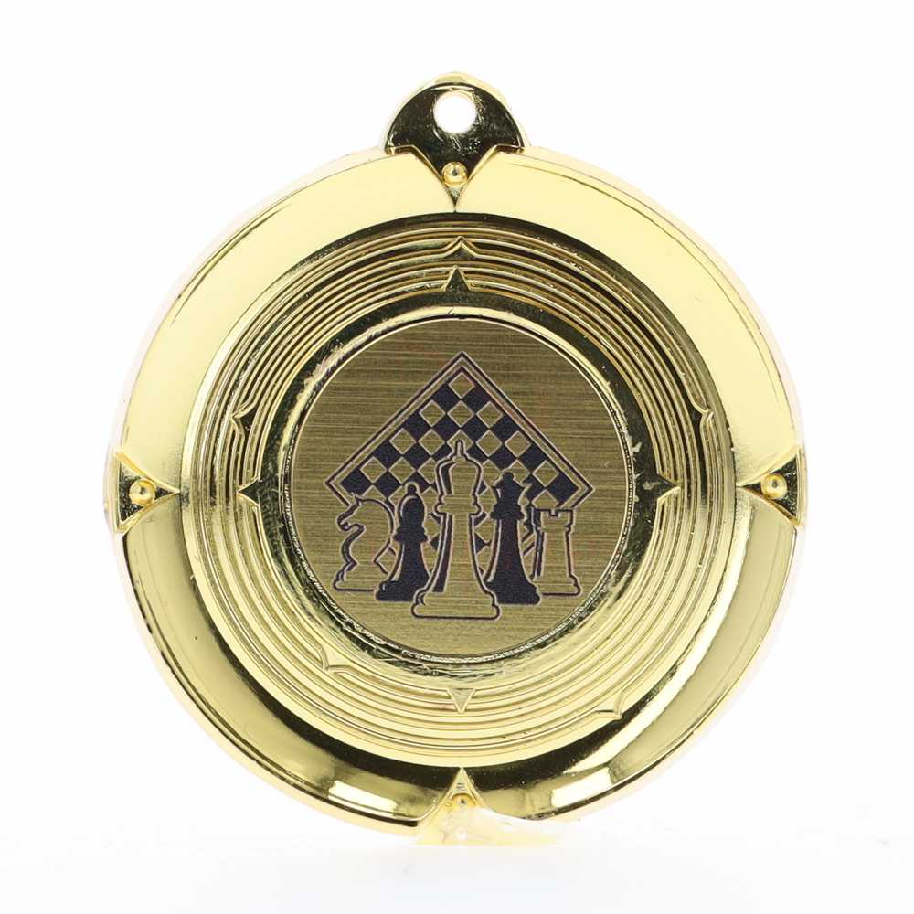 Deluxe Chess Medal 50mm Gold