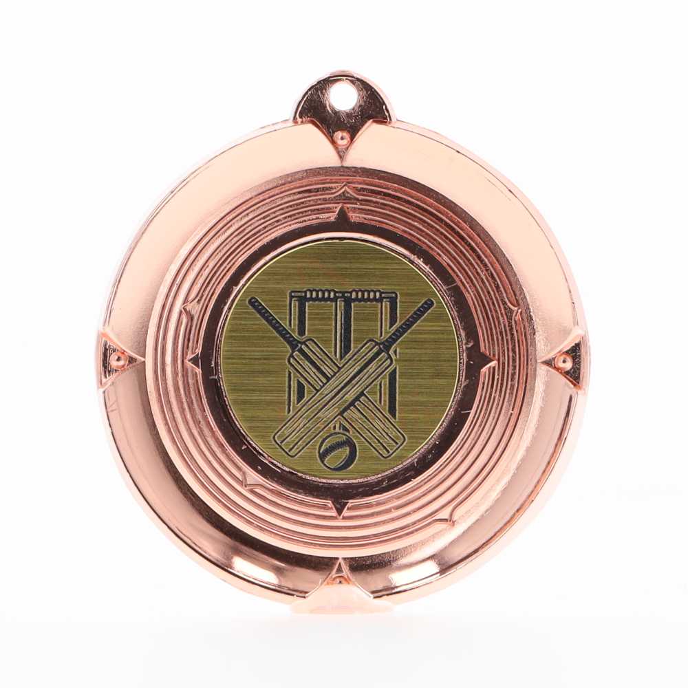 Deluxe Cricket Medal 50mm Bronze