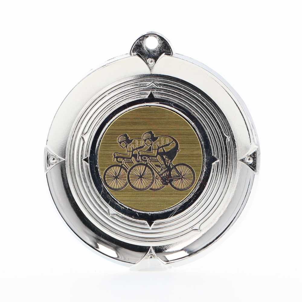 Deluxe Road Cycling Medal 50mm Silver