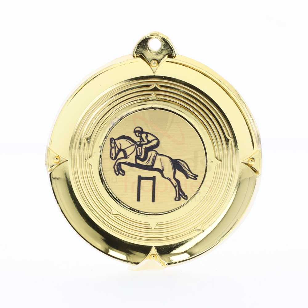 Deluxe Showjumping Medal 50mm Gold