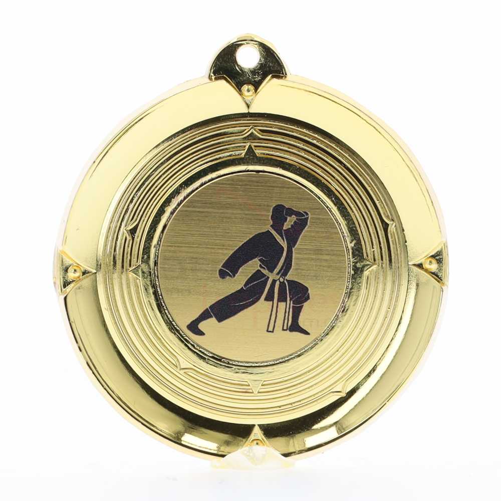 Deluxe Karate Medal 50mm Gold