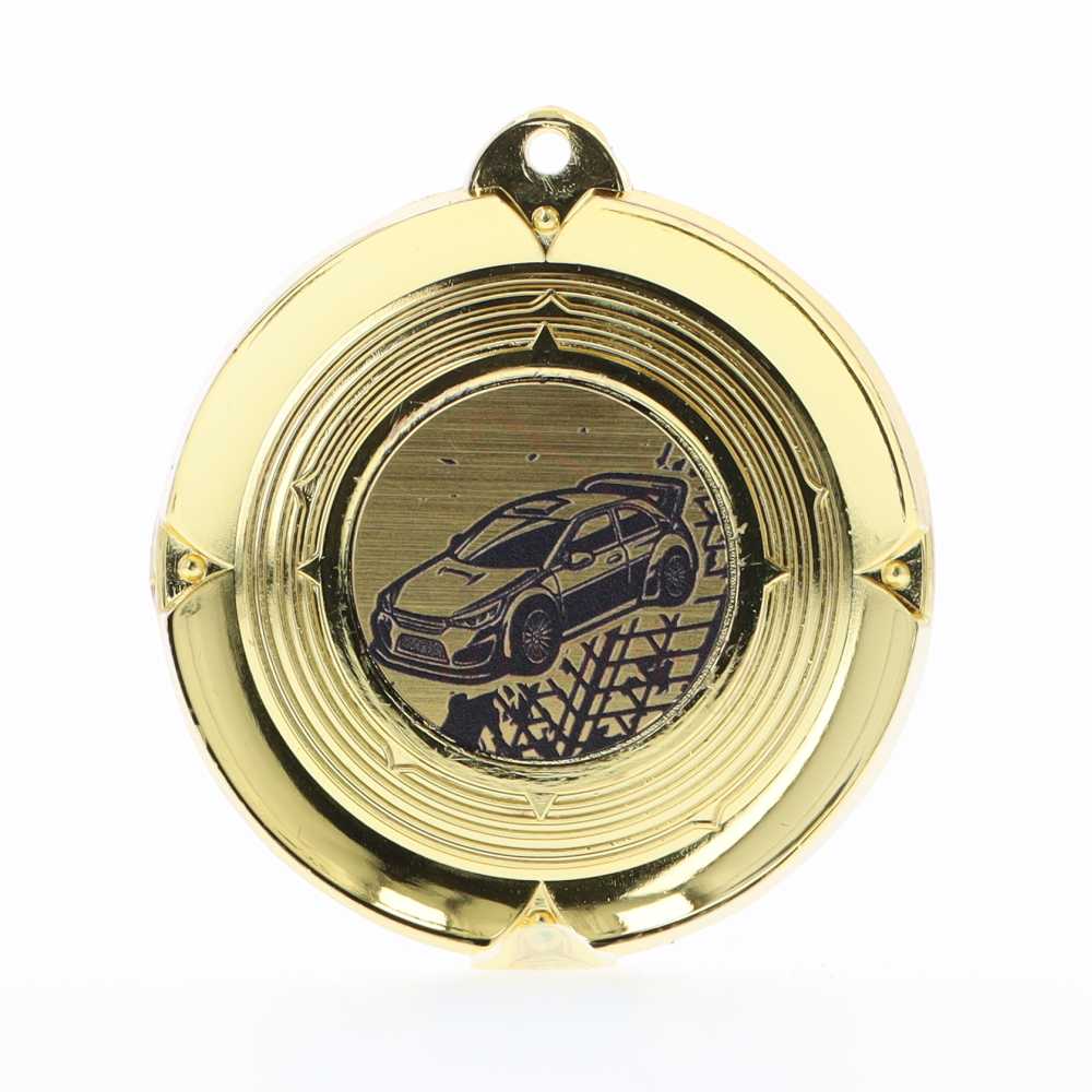 Deluxe Rally Car Medal 50mm Gold