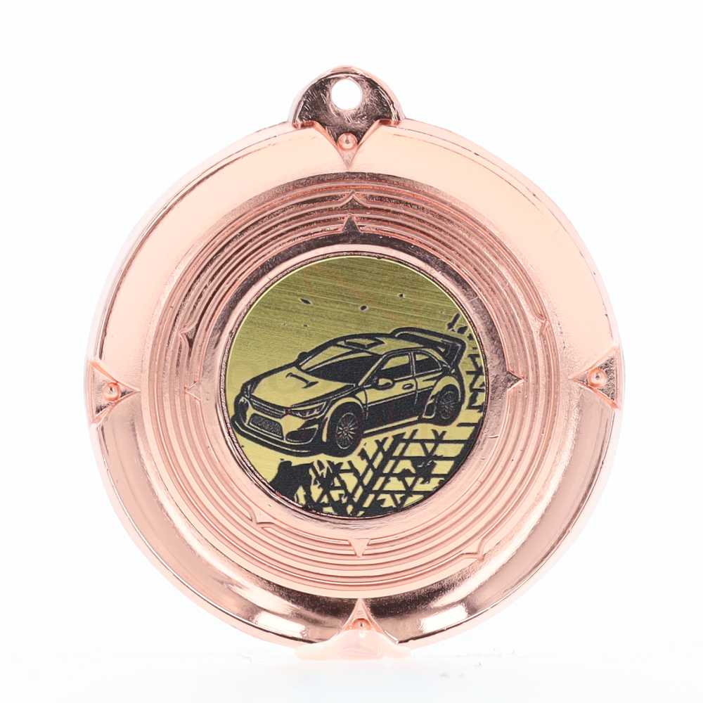 Deluxe Rally Car Medal 50mm Bronze