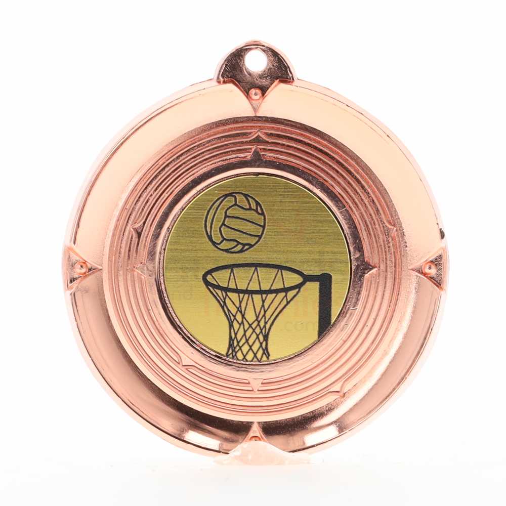 Deluxe Netball Medal 50mm Bronze