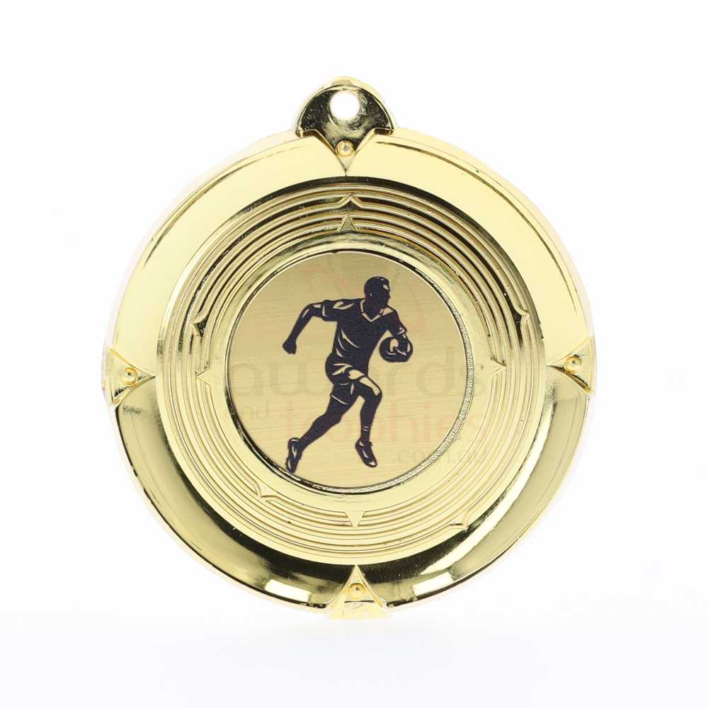 Deluxe Rugby Medal 50mm Gold