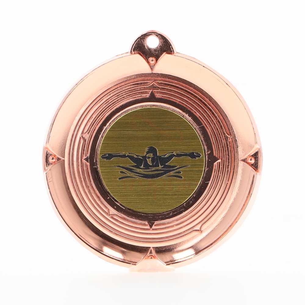 Deluxe Female Swimming Medal 50mm Bronze