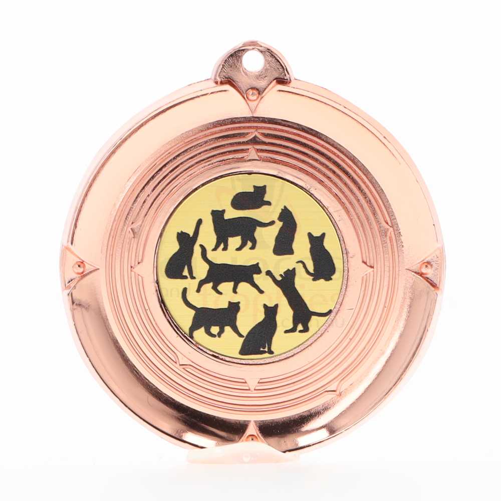 Deluxe Cat Medal 50mm Bronze