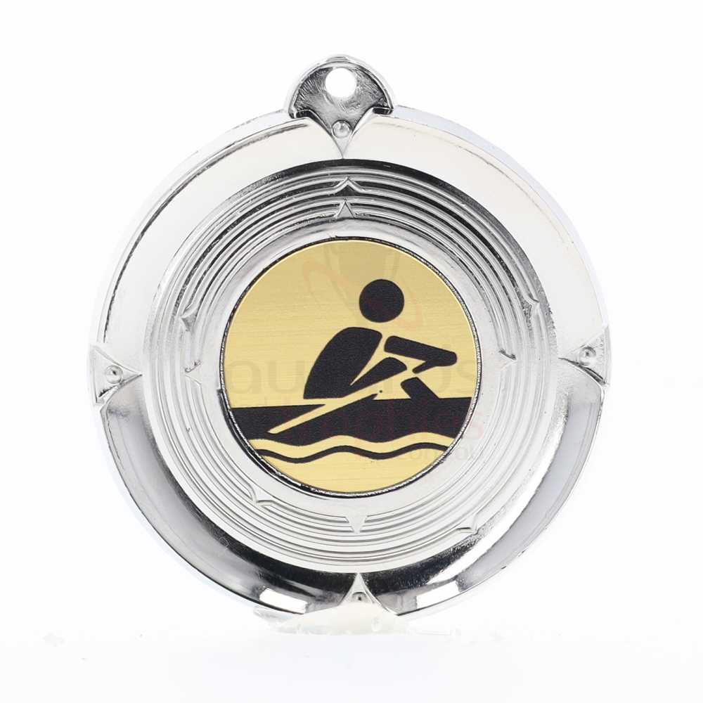 Deluxe Rowing Medal 50mm Silver