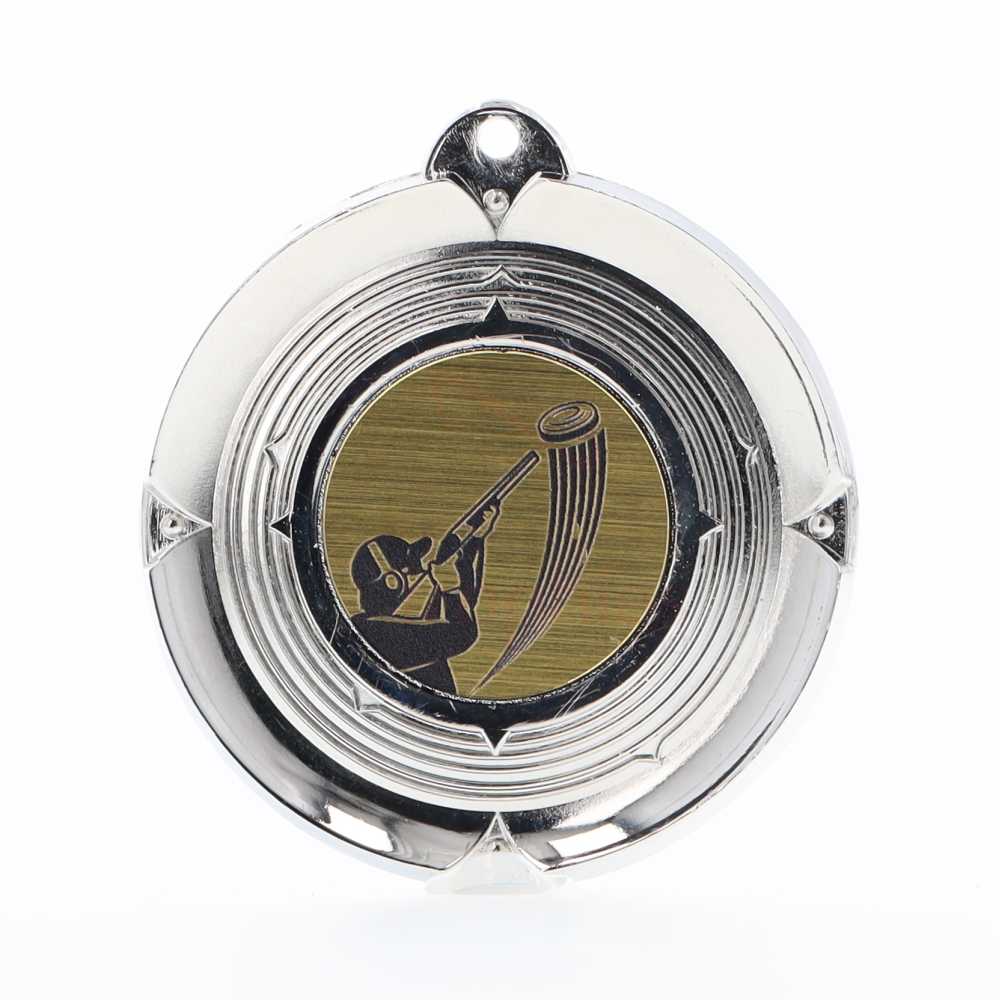 Deluxe Trap Shooting Medal 50mm Silver