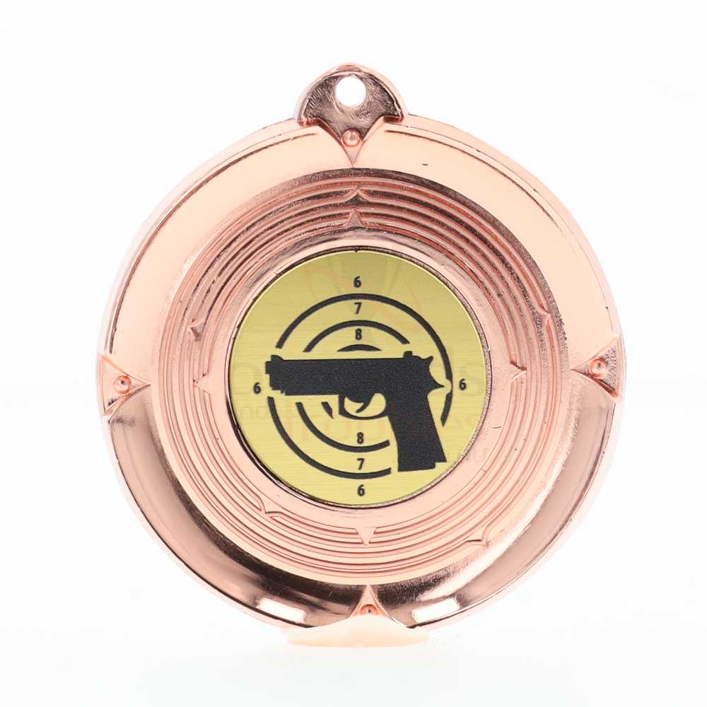 Deluxe Pistol Medal 50mm Bronze