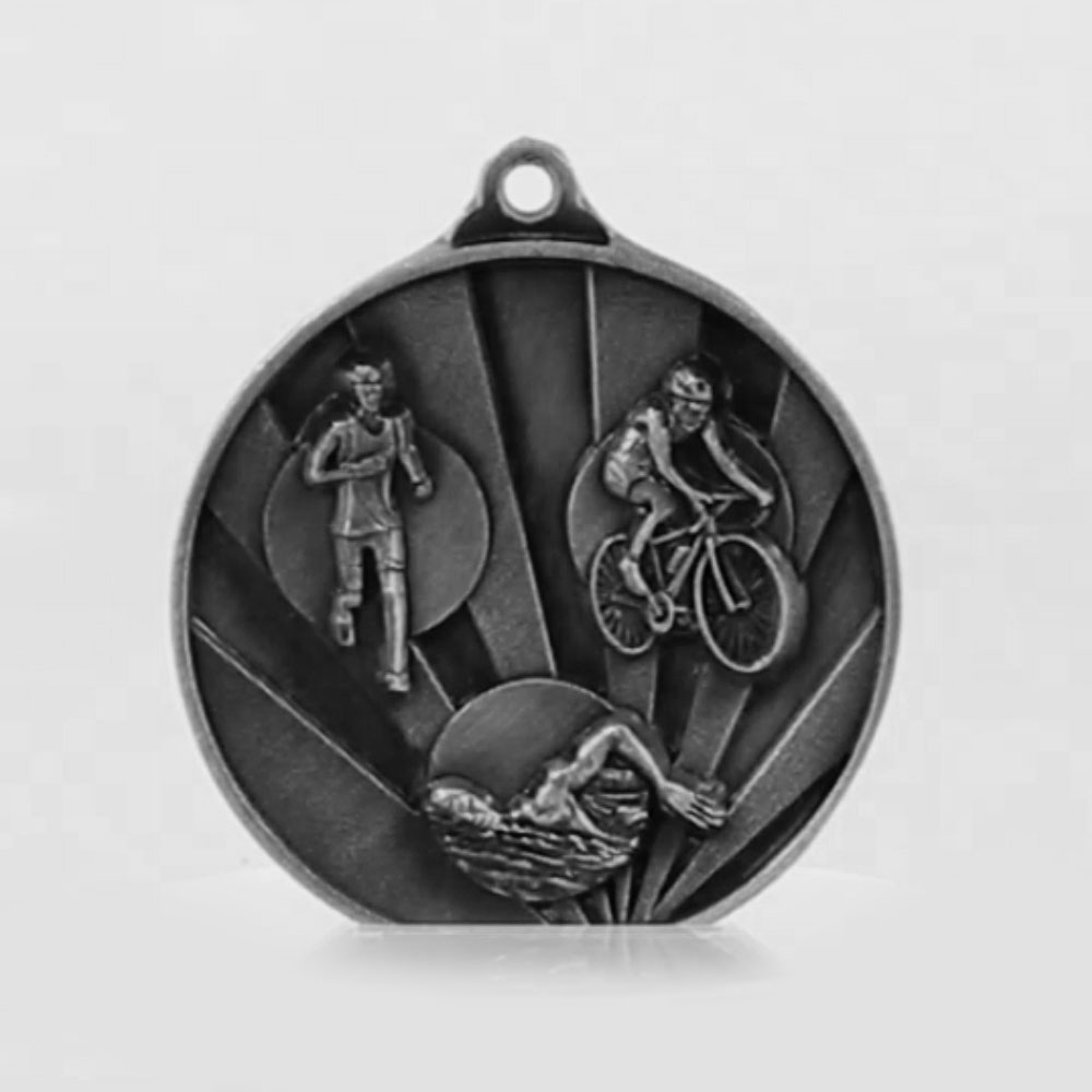 Sunrise Triathlon Medal 50mm Silver