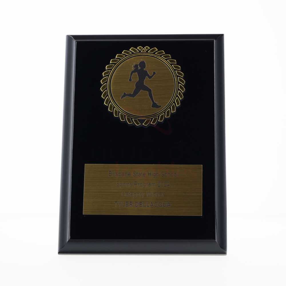 Black Plaque 150mm - Female Runner