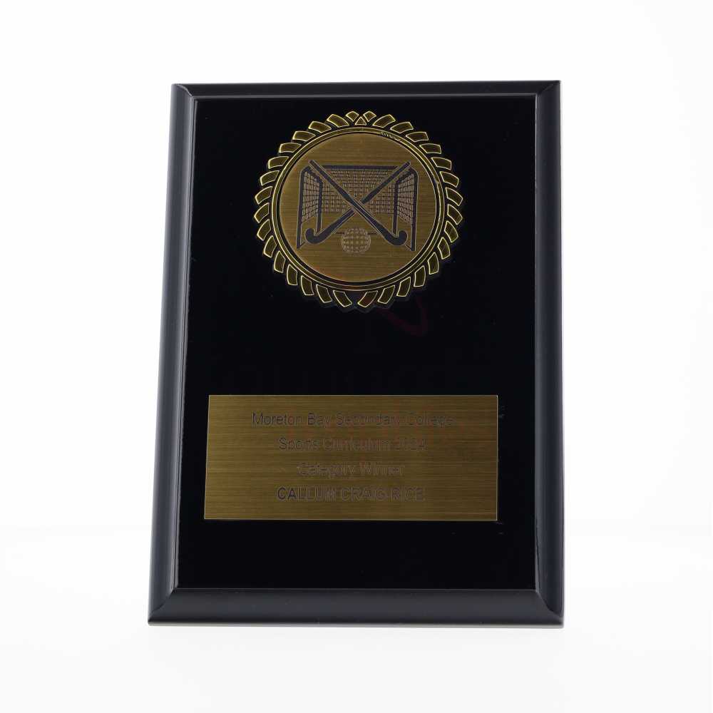 Black Plaque 150mm - Hockey