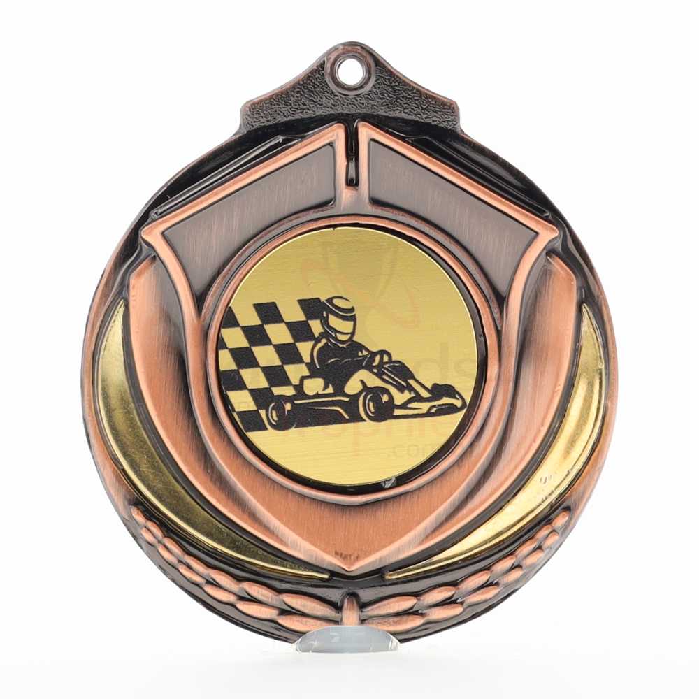 Two Tone Bronze Medal 50mm - Go Kart