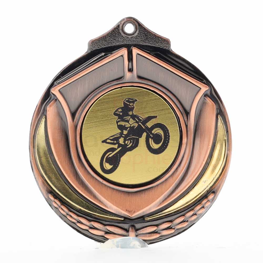 Two Tone Bronze Medal 50mm - Motocross