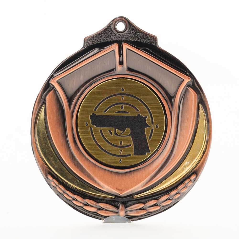 Two Tone Bronze Medal 50mm - Pistol