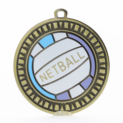 Spark Netball Medal 55mm - Antique Gold