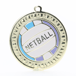 Spark Netball Medal 55mm - Shiny Gold