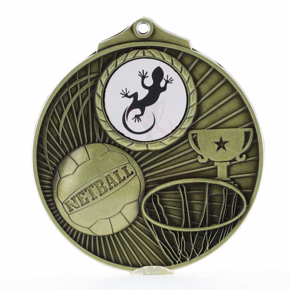 Summit Insert Netball Medal 70mm - Gold