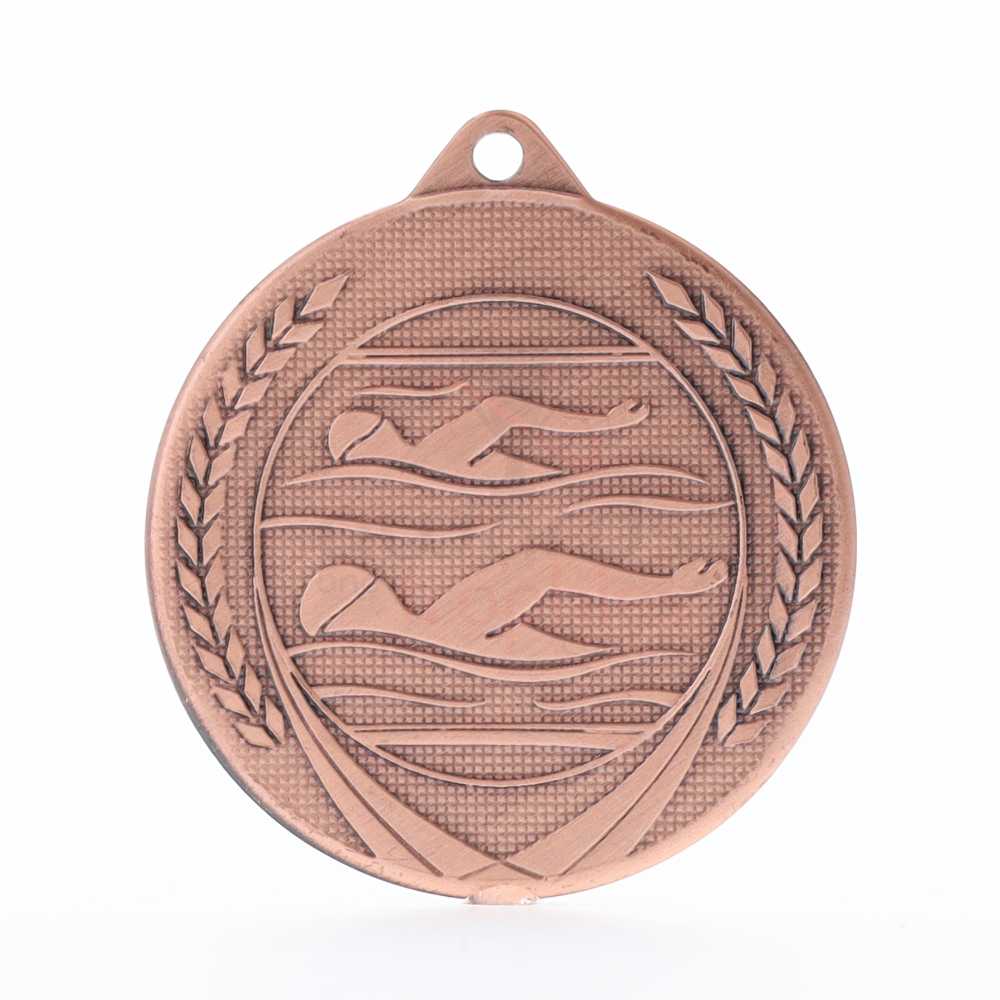 Garland Swimming Medal 50mm - Bronze